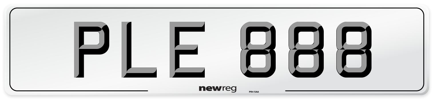 PLE 888 Number Plate from New Reg